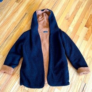 Black and Brown Sherpa "Teddy" Hoodie Jacket